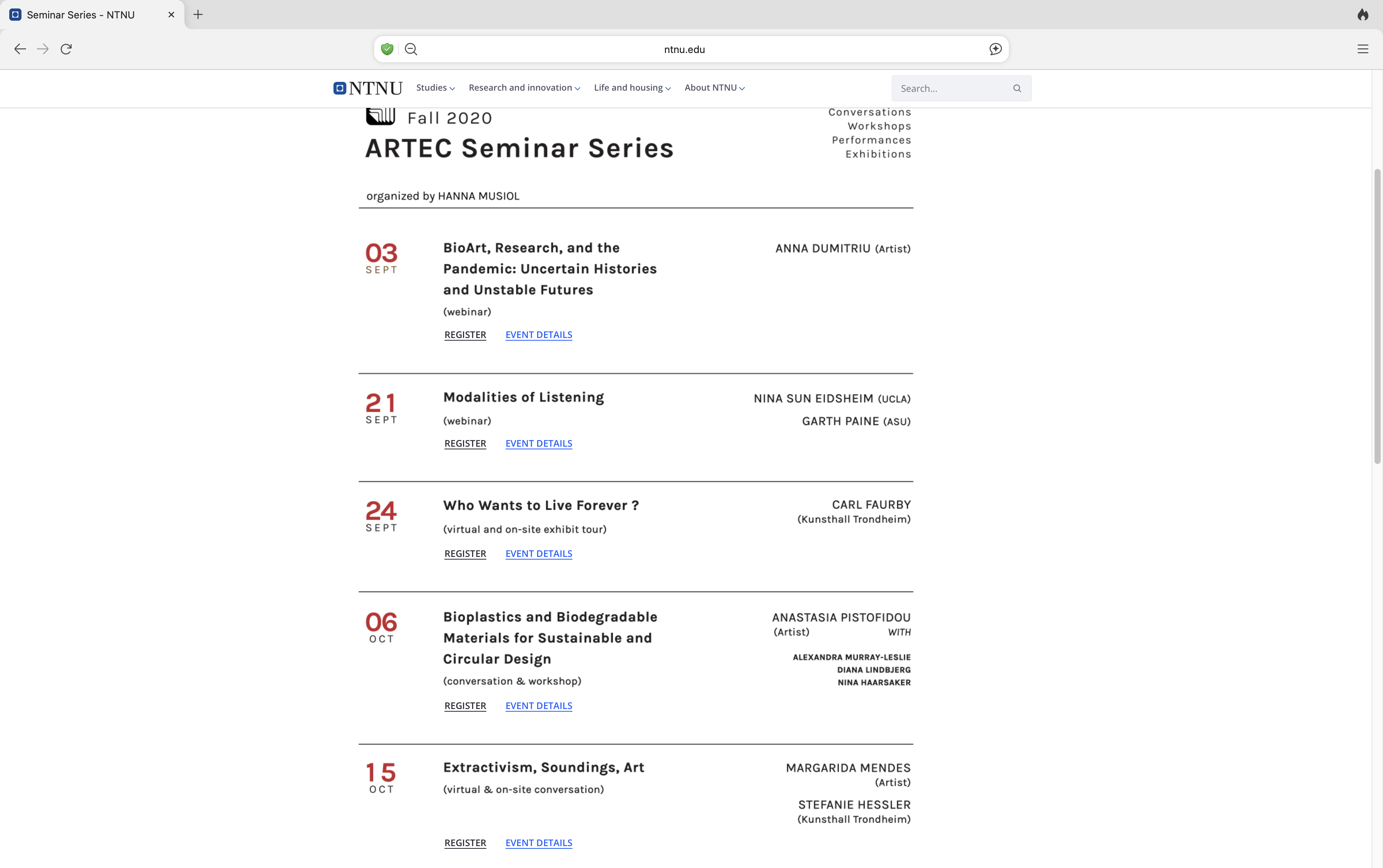 ARTEC website screen 02