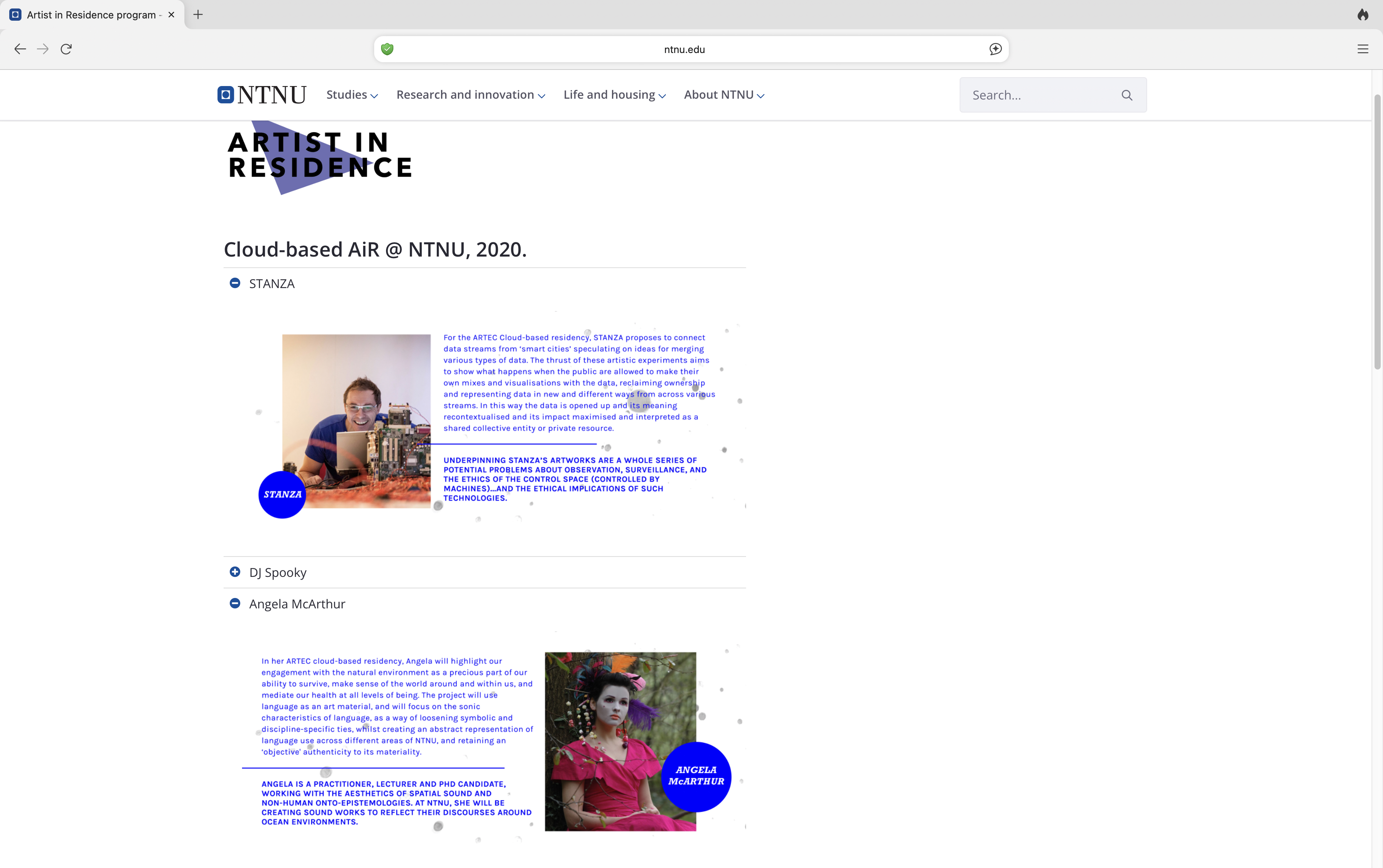 ARTEC website screen 03